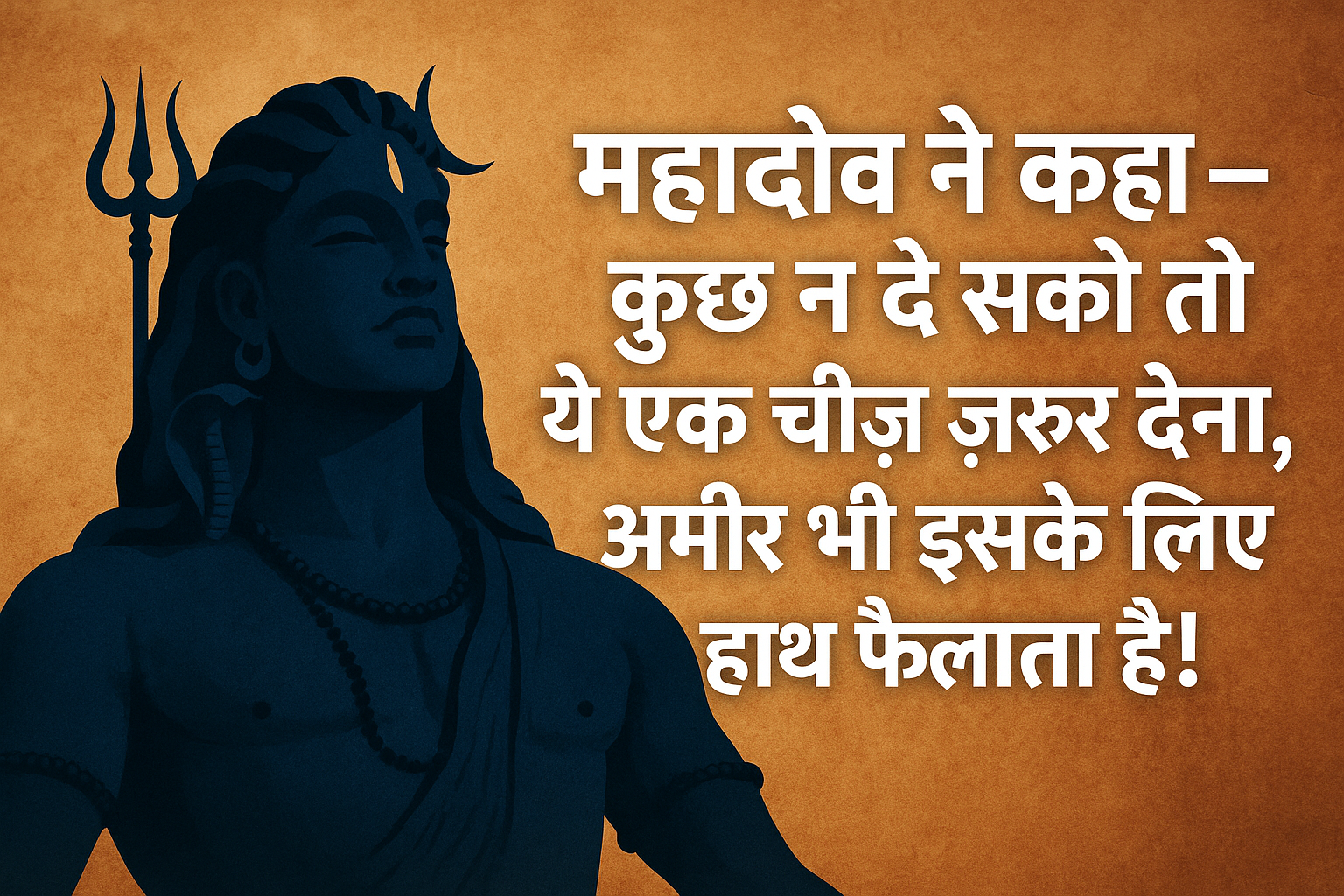 "महादेव ने कहा – कुछ न दे सको तो ये एक चीज़ ज़रूर देना, अमीर भी इसके लिए हाथ फैलाता है!"