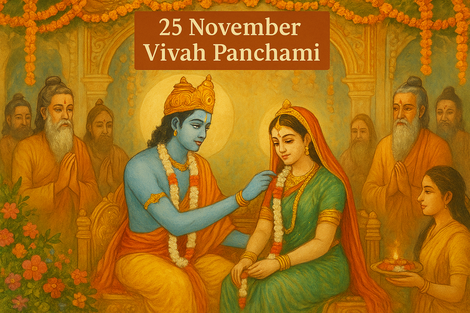 “Ram Sita Vivah Panchami celebration with divine wedding scene on 25 November”
