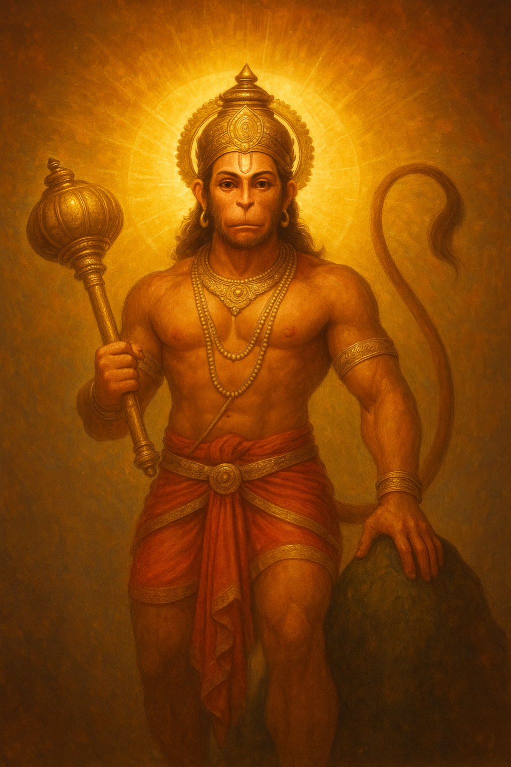 “कलियुग में जीवित हनुमान जी का दिव्य तेजस्वी चित्र”