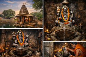 Shiv temple where Lord Shiva sits on frog instead of Nandi