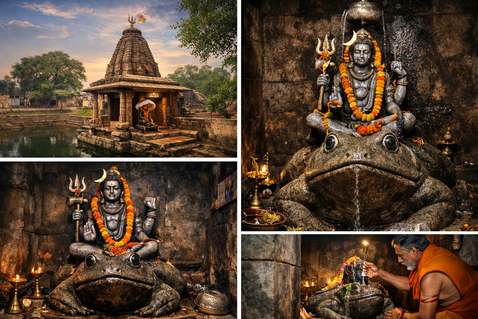 Shiv temple where Lord Shiva sits on frog instead of Nandi