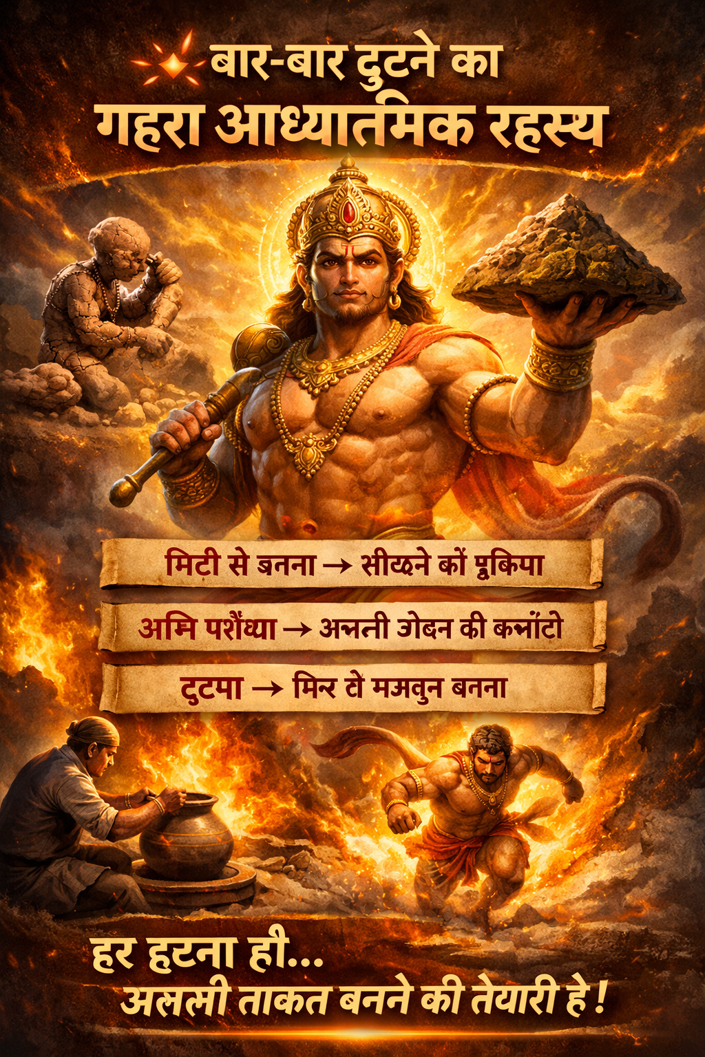 इंसान का मिट्टी से बनना, बार-बार टूटना और अग्नि में तपकर मजबूत बनना – आध्यात्मिक रहस्य