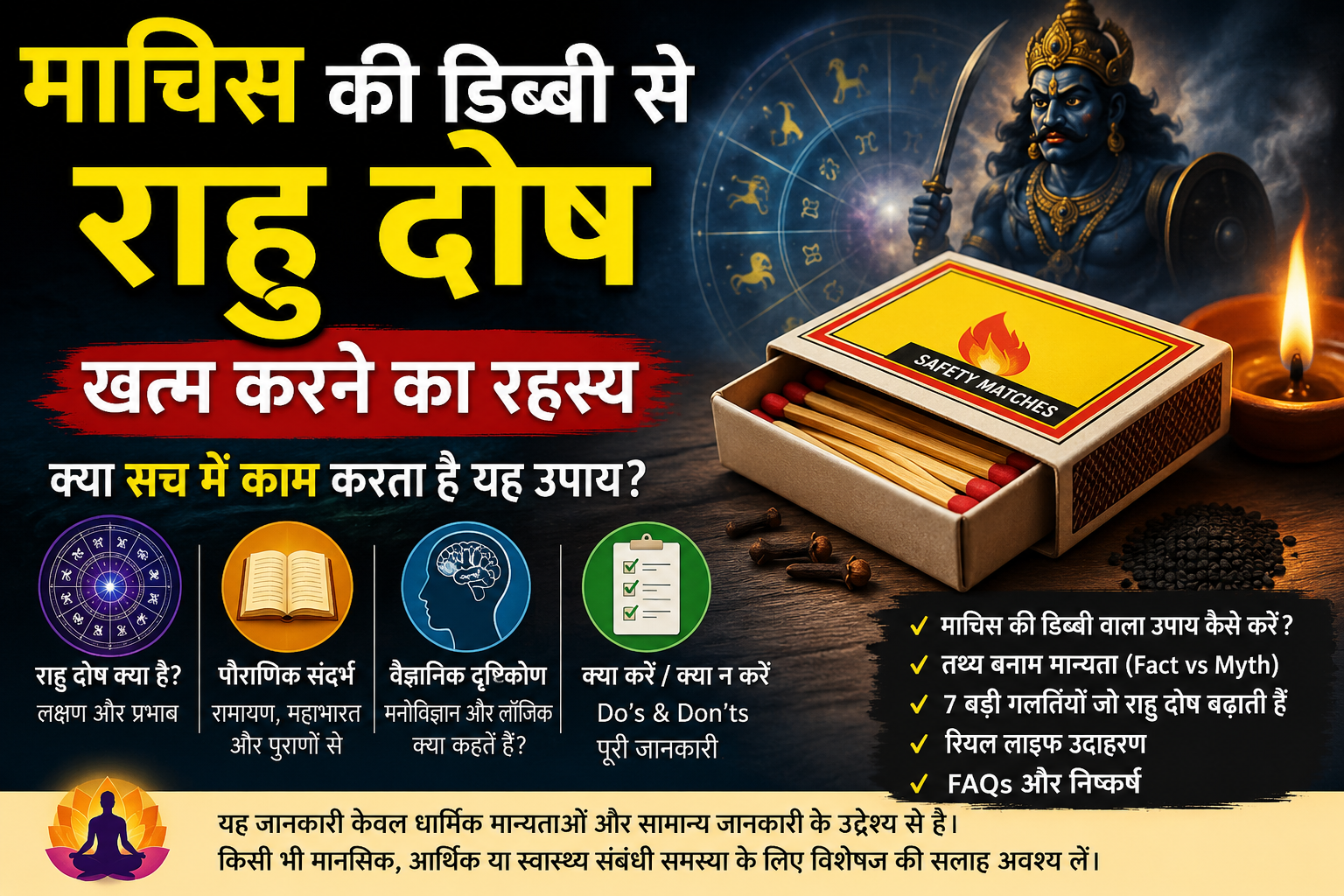 माचिस की डिब्बी से राहु दोष दूर करने का ज्योतिषीय उपाय