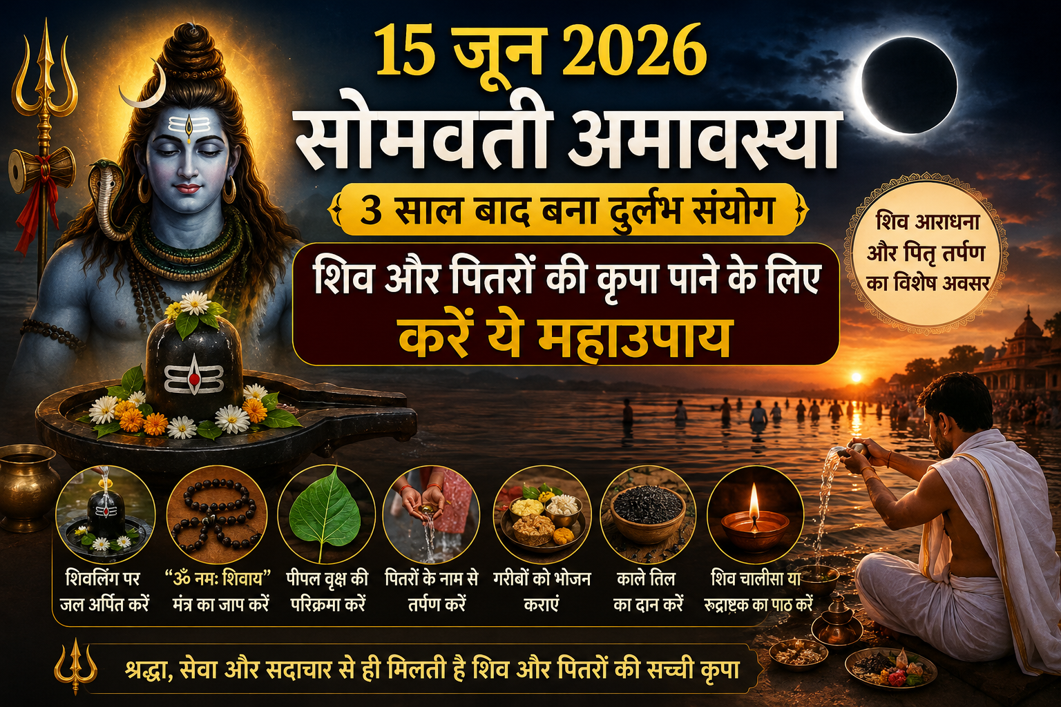 15 जून 2026 सोमवती अमावस्या पर भगवान शिव और पितृ शांति के महाउपाय