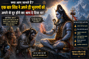 भगवान शिव द्वारा भूतगणों को श्राप देते हुए पौराणिक दृश्य